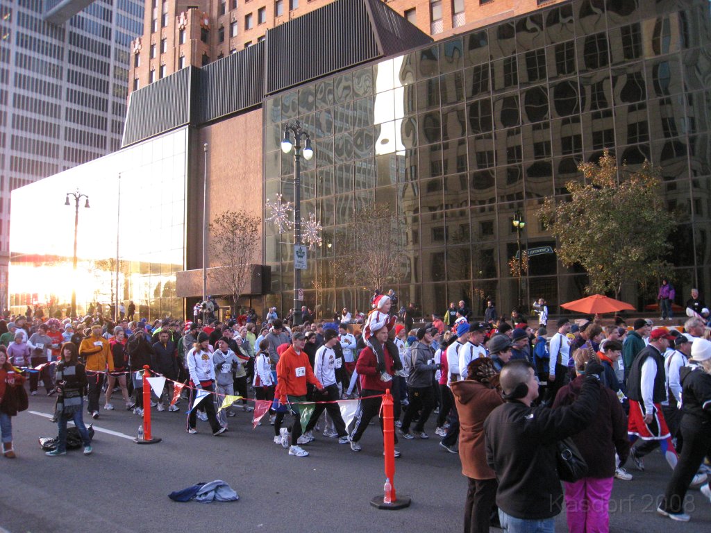 Detroit Turkey Trot 2008 10K 0235.jpg - The Detroit Turkey Trot 10K 2008, the 26th. running. Downtown Detroit Michigan. A balmy 22 degrees that morning. Race time of 58:24 for the 6.23 miles.